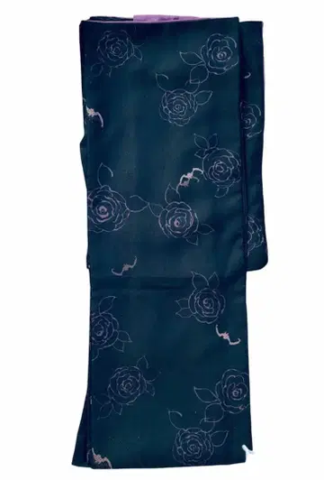 새상품 로즈 패턴 세탁 가능한 이중 기모노 L 블랙