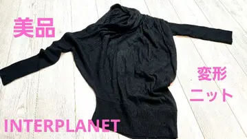 인터플래닛 변형 긴팔 멋스러운 니트 블랙 개성 스타일리시
