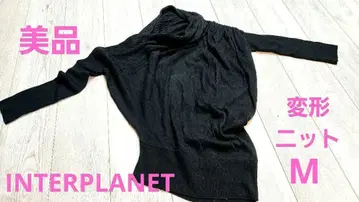 인터플래닛 변형 긴팔 니트 블랙 개성 스타일리시 M