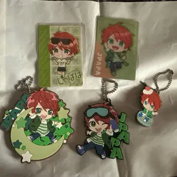 컬러풀 피치 쟈파파 군 키링 3개 카드 세트