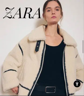 [새상품급] ZARA 보아 무스탕 자켓 아이보리 S