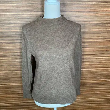 [찢김 있음] 무인양품 니트 T셔츠 L 사이즈 브라운 무지