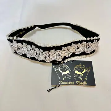 innocent world 이노센트 월드 레이스 헤어밴드 블랙 x 화이트