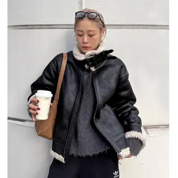 Ungrid 페이크 무스탕 보아 블루종