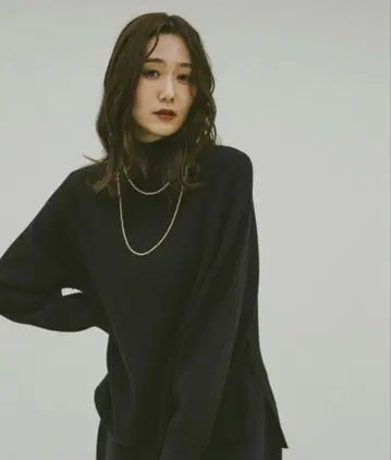 글로벌 워크 멜티 하이넥 아제 풀오버 블랙 S