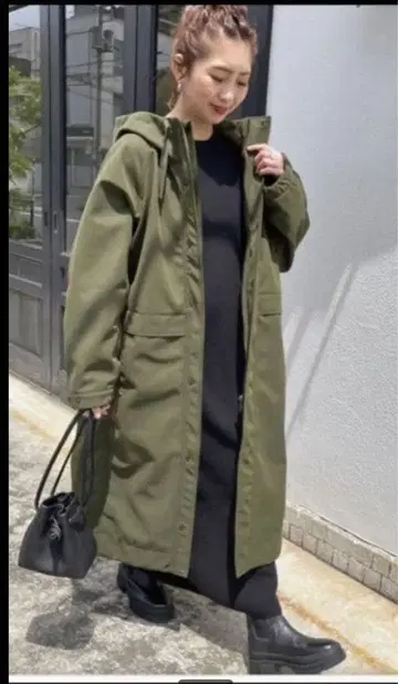 스픽 앤 스팬 spick & span 본딩 후디드 코트