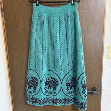 레트로 니트 스커트 L 사이즈 쇼와 레트로 양