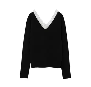clane FRILL V NECK KNIT TOPS