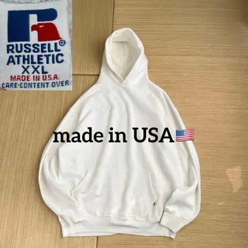 90s USA제 러셀 애슬레틱 풀오버 후드티 화이트 XXL