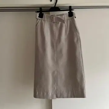 12/25까지 [ ANAYI ] 그레이 베이지 스웨이드 느낌 스커트