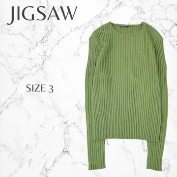 직소/리브 니트 L 울 긴팔 피스타치오 스테디셀러 가을/겨울 무지 타이트