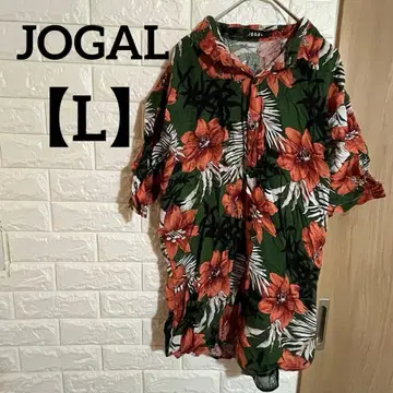 JOGAL [ L ] 플라워 프린트 반팔 셔츠 하와이안 셔츠