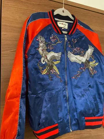 VKOZEN 자수 스카잔 L 사이즈 파랑/오렌지