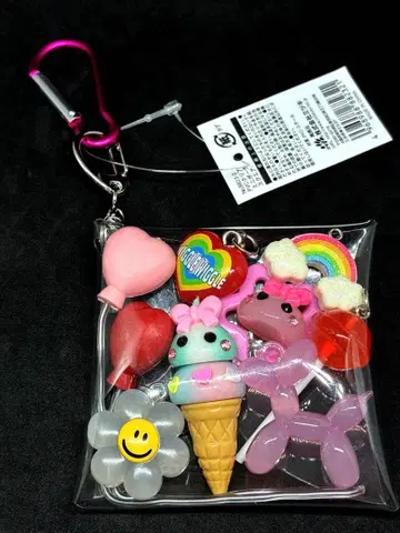 헤이세이 레트로 [홋페짱] 가챠 파우치 위글위글 하트 핑크