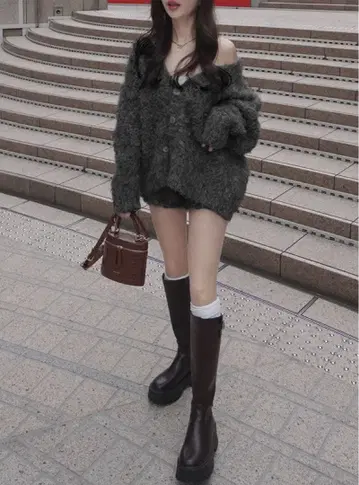 grl 가디건 x 숏팬츠 모헤어 니트 셋업 [an1679]