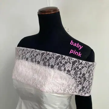 레이스 오프숄더 핑크 롤 칼라