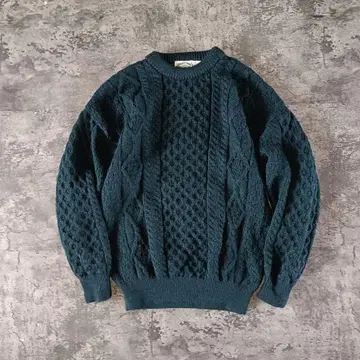 90s 아일랜드제 aran crafts 아란 니트 피셔맨