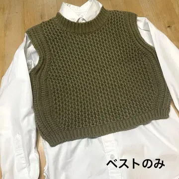 새상품급 MACPHEE 니트 베스트 카키 맥피