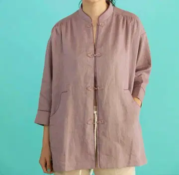 kiira 키라 린넨 자켓 핑크 퍼플 F 차이나