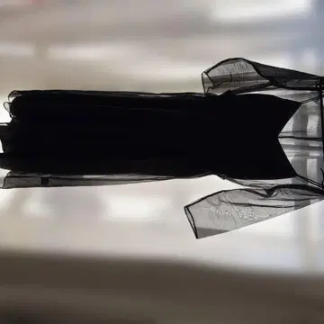 블랙 비침 롱 드레스 팬츠