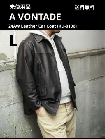 미사용품 A VONTADE 24AW 레더 카 코트 L