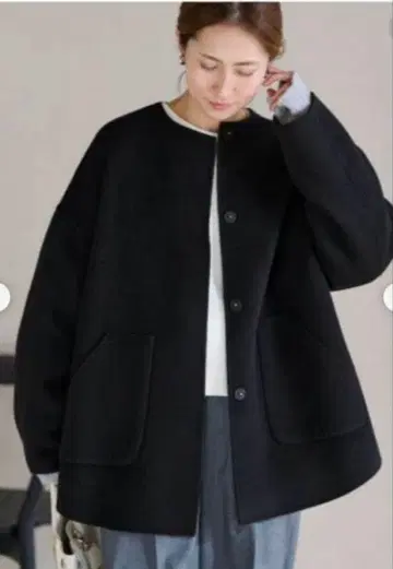 해밀턴 리버 크루넥 코트 프레임워크 블랙 사이즈 36