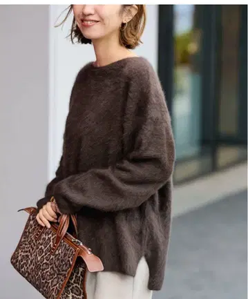 FOX/CASHMERE 보트넥 풀오버