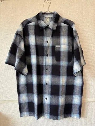 새상품급 Cal Top 칼탑 옴브레 셔츠 반팔 블루 XL