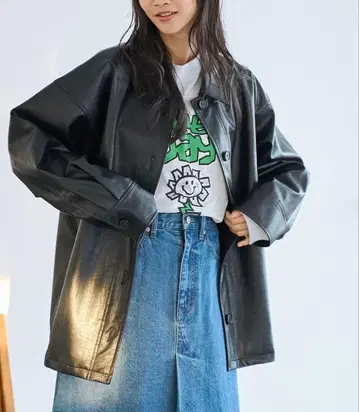 가죽 느낌 셔츠 블루종 coen