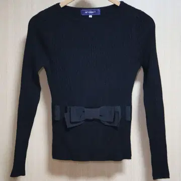 [새상품급] M'S GRACY 스테디셀러 리본 리브 니트탑