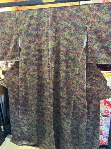 3496 다색 코몬 무늬 기모노 기장 160cm 화장 67cm