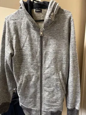 그레이 풀 집업 후드티