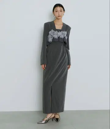 핀스트라이프 테일러드 뷔스티에 드레스 ANDRESD