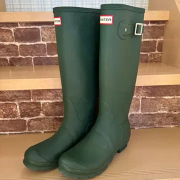 헌터 장화 새상품급 그린 24cm