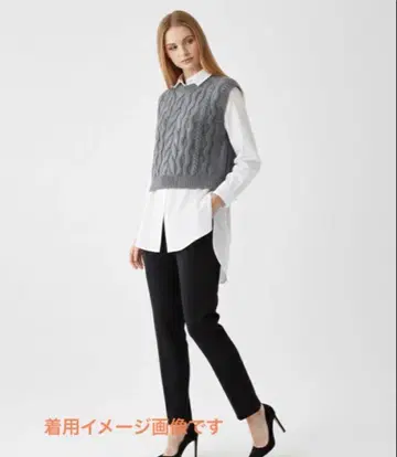 [새상품급] Theory 24AW 아란 케이블 무늬 크루넥 니트 베스트