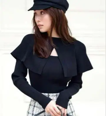 SNIDEL Sustainable 2way 케이프 니트 풀오버