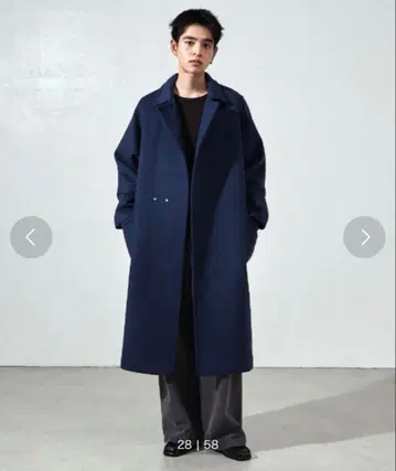 Lui's 24AW 멜톤 비버 코트 네이비/S 사이즈