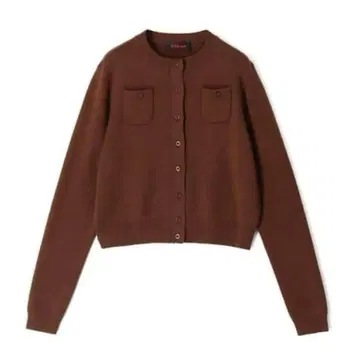 CABaN 코튼 캐시미어 크루넥 가디건 브라운