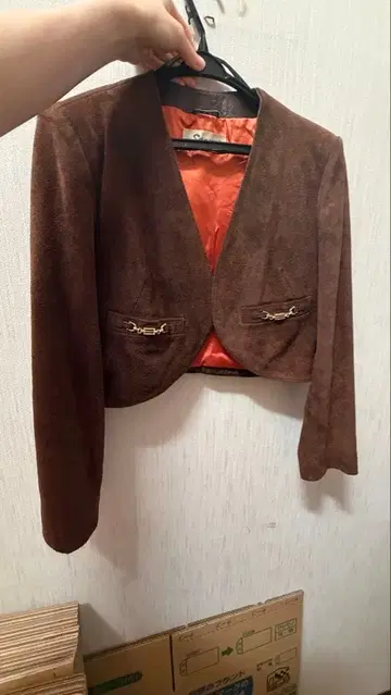 브라운 노카라 소가죽 자켓