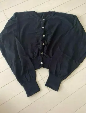 LAVANDA 라바다 우노 미사코 라이트 시어 니트 가디건 블랙 F