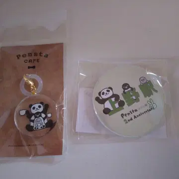우에노 한정품 펜스타 카페 메지루시 액세서리와 캔뱃지 세트