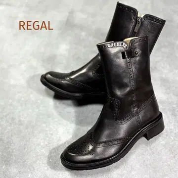 [미사용 새상품] 리갈 윙팁 사이드 지퍼 부츠 23.5cm 블랙