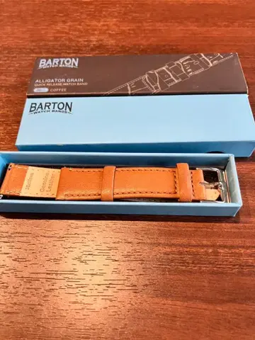 BARTON 버튼 손목시계 가죽 벨트 20mm