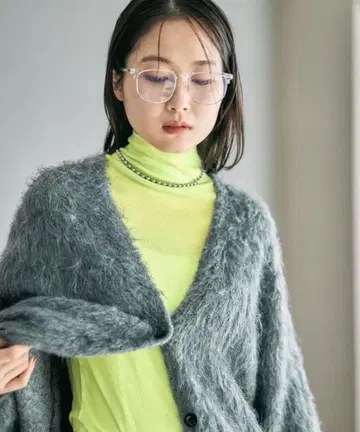 택 포함 새상품 LEPSIM 텐셀 혼방 터틀 라임 그린 완판템