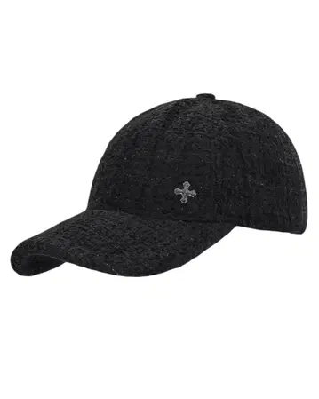 andwang 트위드 클래식 로고 캡 블랙