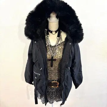 헤이세이 갸루 y2k 퍼 자켓 그런지 다크 코어 NANA 기믹