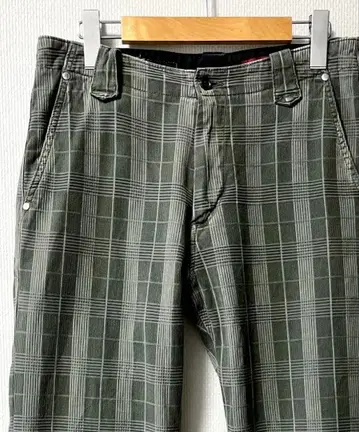 EDWIN 에드윈 503KS 카키 체크 무늬 스트레이트 M 사이즈