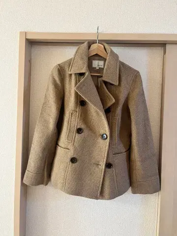 any FAM 베이지 더블 브레스트 코트 사이즈 3