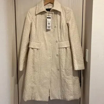 새상품 EPOCA 롱 코트 트위드 코트 아이보리 사이즈 40 에포카