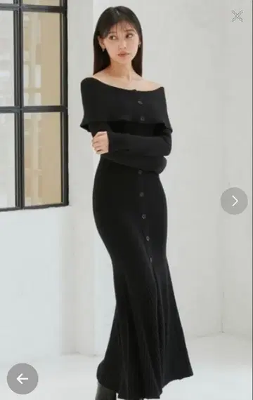 [미사용 새상품] snidel 오프숄더 버튼 니트 원피스